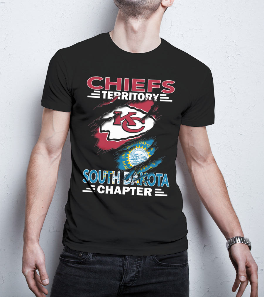 CHIEFS TERRITORY SOUTH DAKOTA CHAPTER KC Logo And South Dakota Emblem T-Shirt