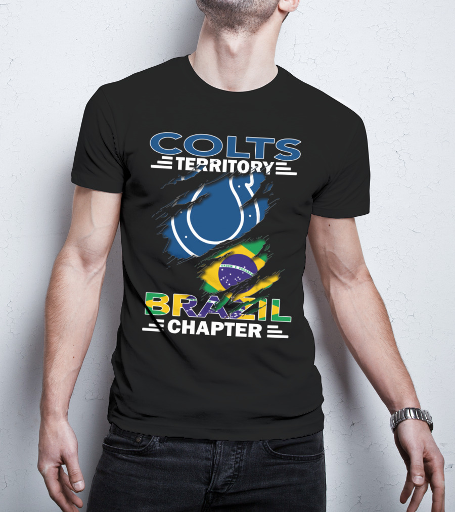 Colts Territory Brazil Chapter Brazil Flag And Horseshoe T-Shirt
