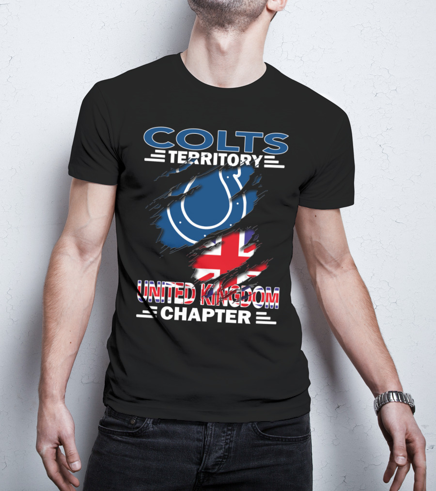 Colts Territory United Kingdom Chapter Colts Logo British Flag T-Shirt