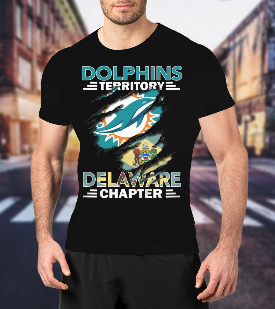 Dolphins Territory Delaware Chapter Miami Sports Fan Flag T-Shirt