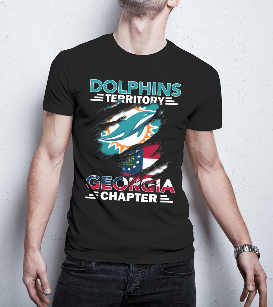 Dolphins Territory Miami Georgia Chapter Flag Fan Club T-Shirt