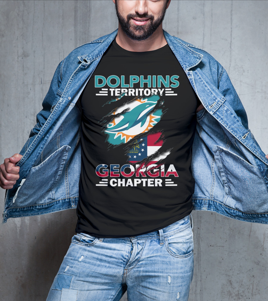Dolphins Territory Miami Georgia Chapter Flag Fan Club T-Shirt