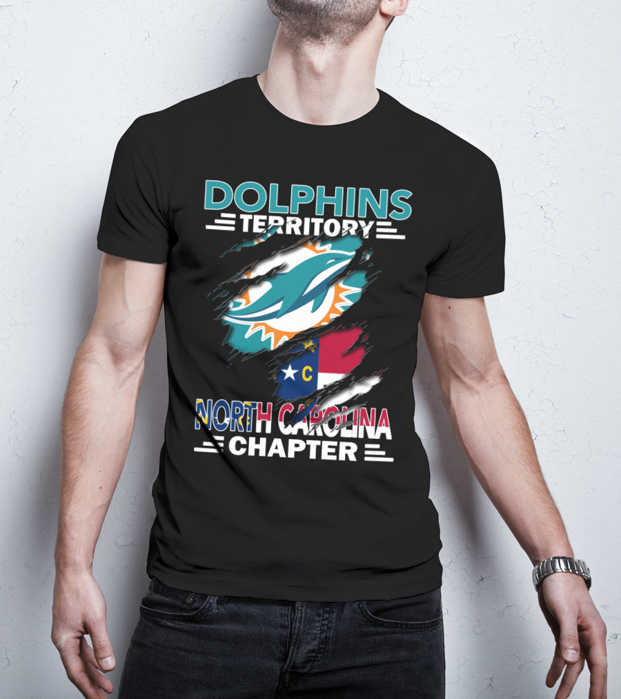 Dolphins Territory North Carolina Chapter Flag T-Shirt