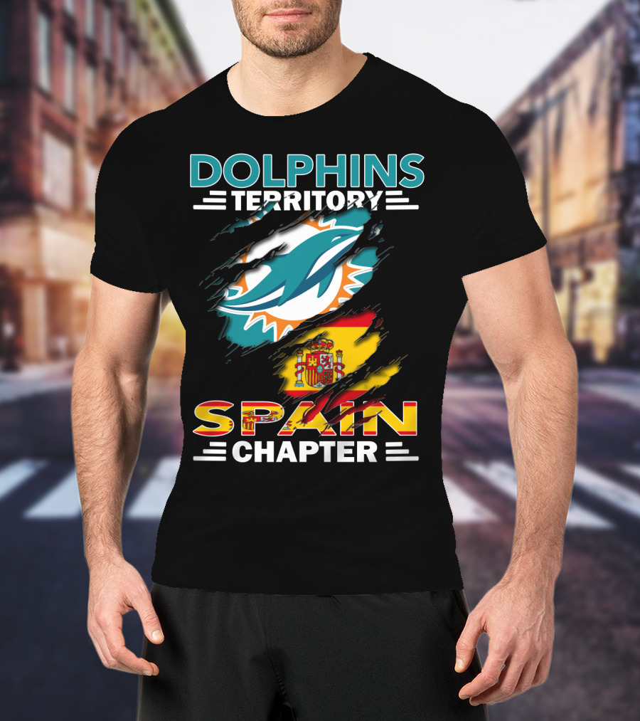 Dolphins Territory Spain Chapter Miami Dolphins Spain Flag T-Shirt