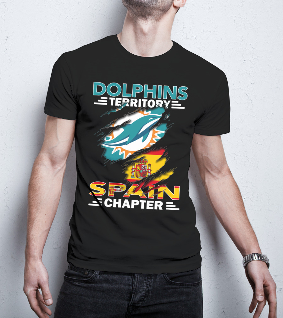 Dolphins Territory Spain Chapter Miami Dolphins Spain Flag T-Shirt