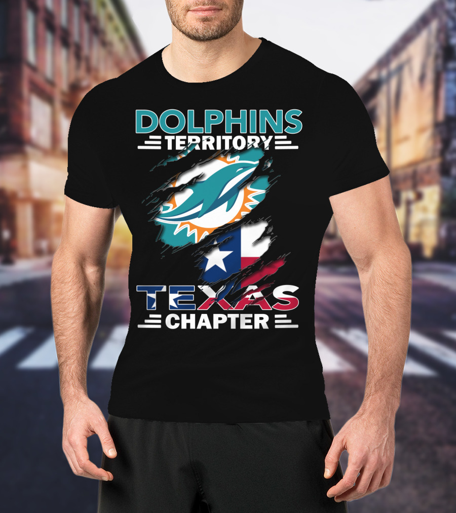 Dolphins Territory Texas Chapter Miami Dolphins Texas Flag T-Shirt