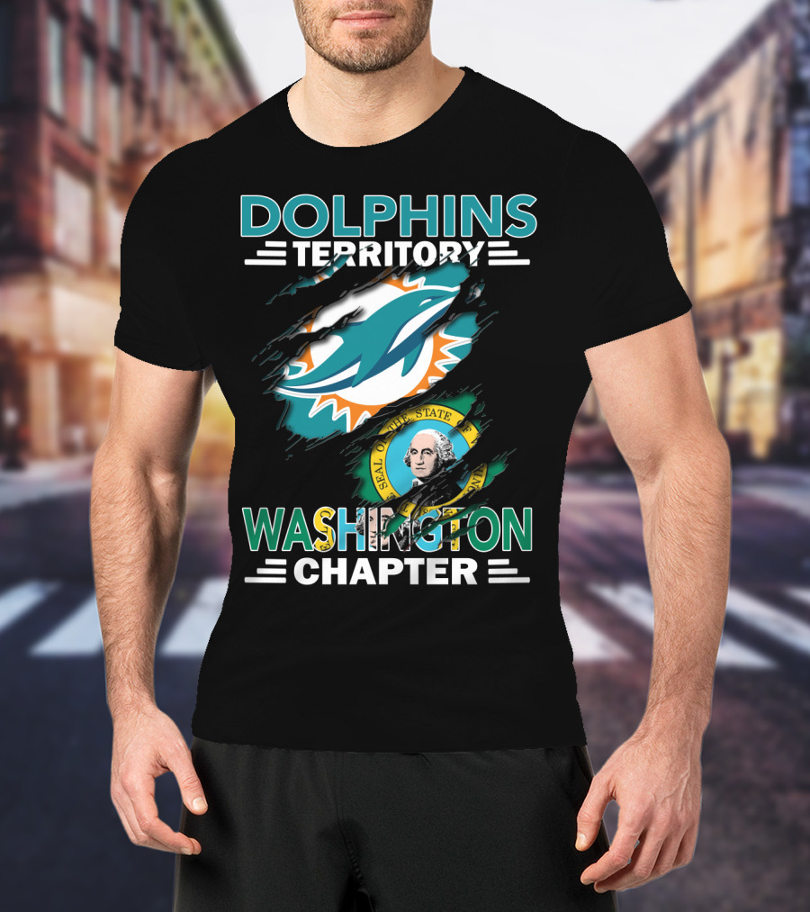 Dolphins Territory Washington Chapter Seal Logo Integration T-Shirt