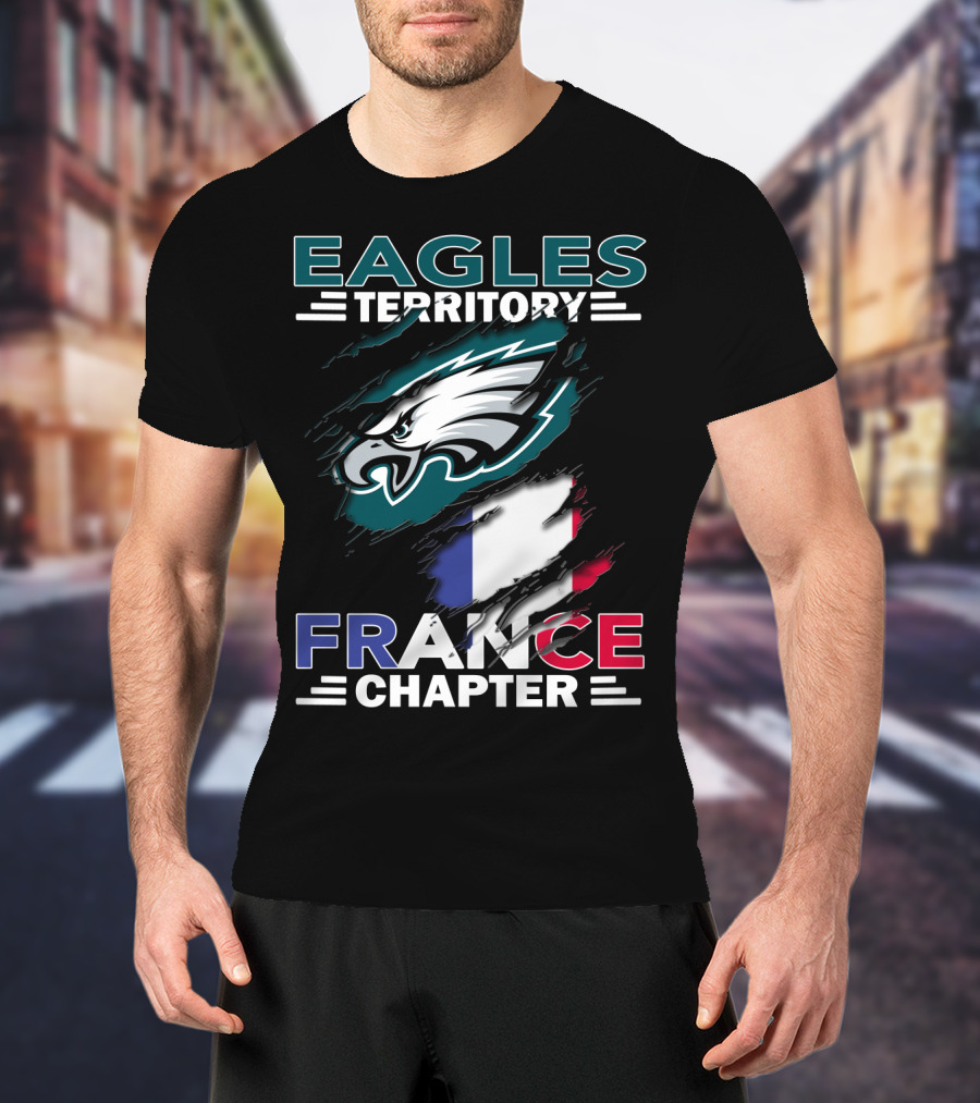 Eagles Territory France Chapter Flag And Eagle T-Shirt