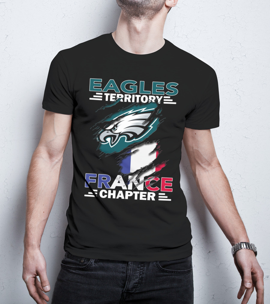 Eagles Territory France Chapter Flag And Eagle T-Shirt