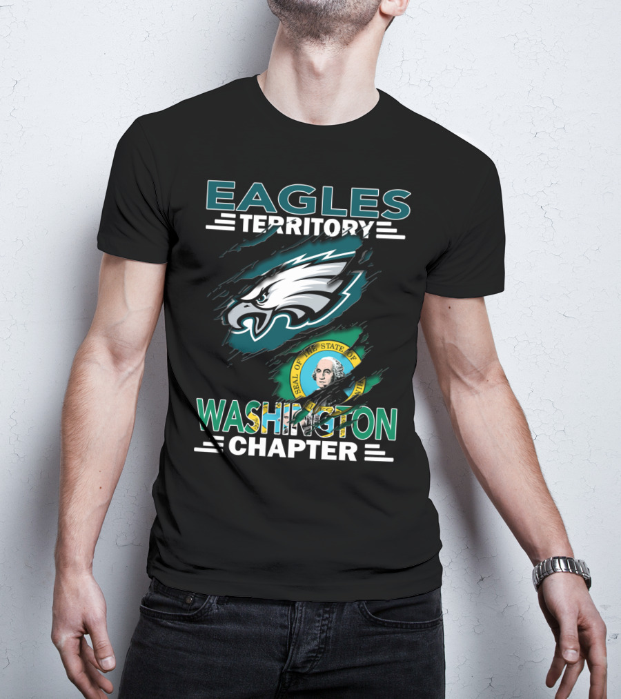 Eagles Territory Washington Chapter State Seal Football T-Shirt