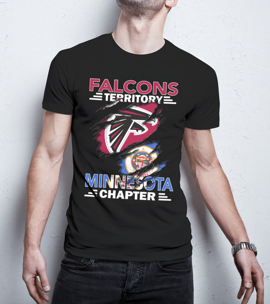 Falcons Territory Minnesota Chapter Sports Logo And State Emblem T-Shirt