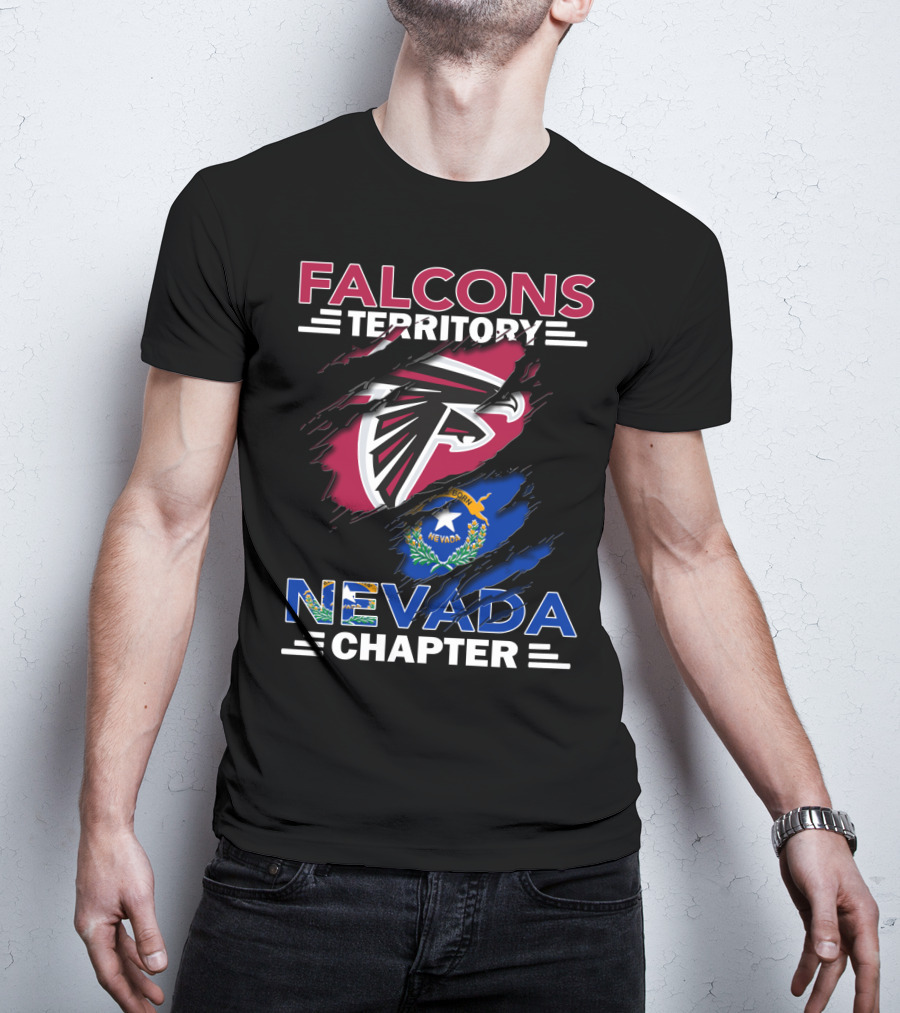Falcons Territory Nevada Chapter Rip Design With Logo And State Flag T-Shirt
