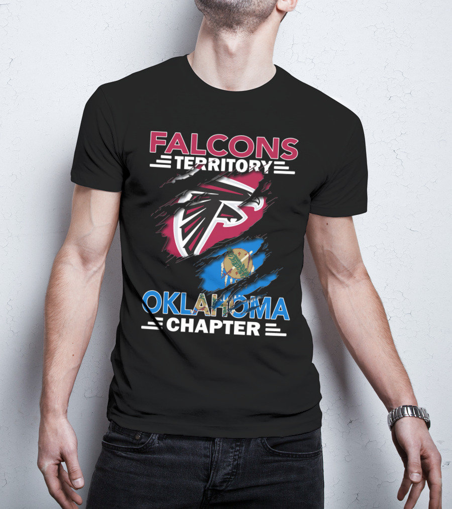 Falcons Territory Oklahoma Chapter Logo With Oklahoma State Flag Elements T-Shirt
