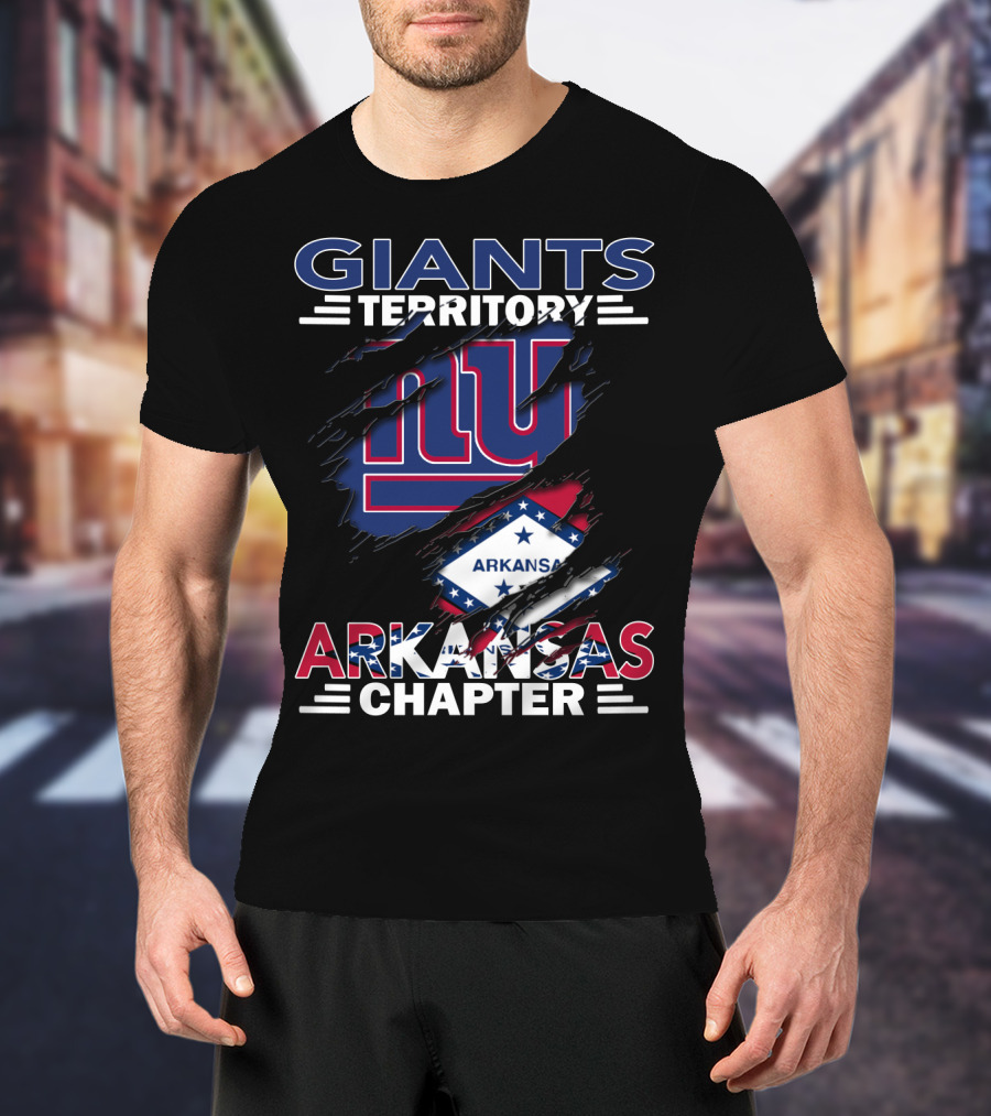 Giants Territory Arkansas Chapter NY Giants Logo Flag T-Shirt