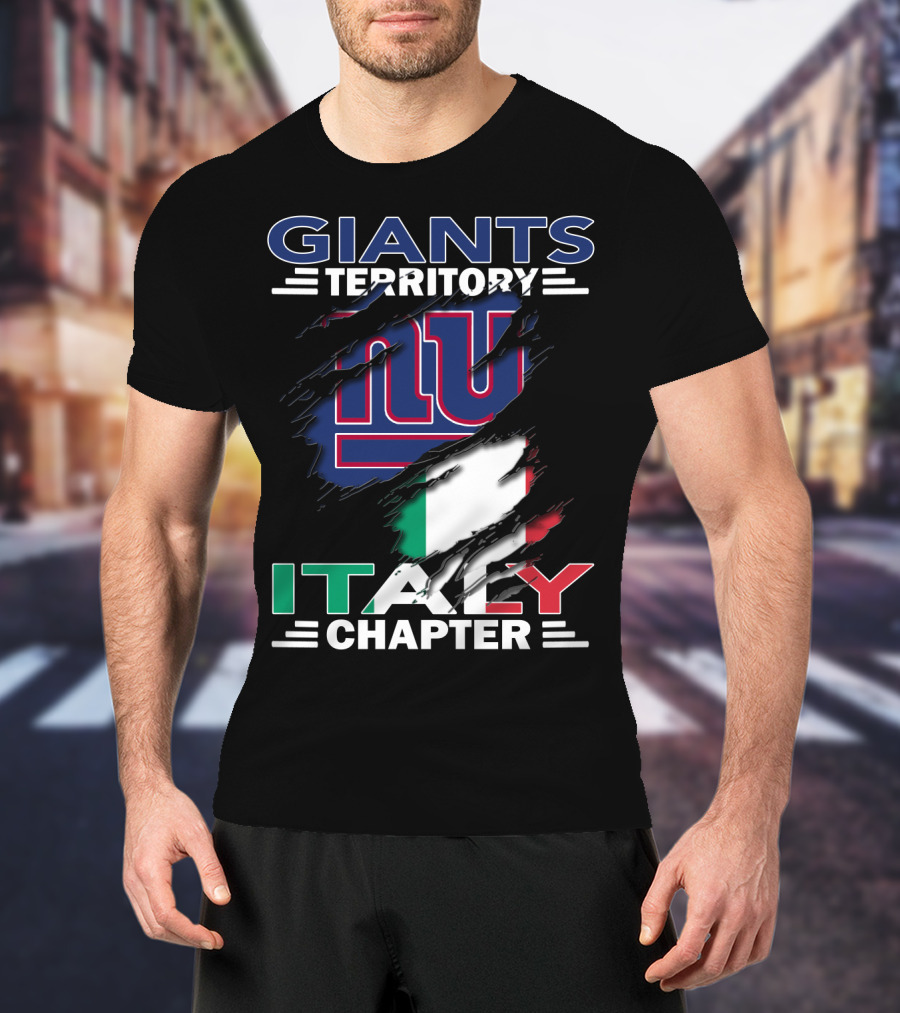 Giants Territory Italy Chapter NY Logo Italian Flag T-Shirt