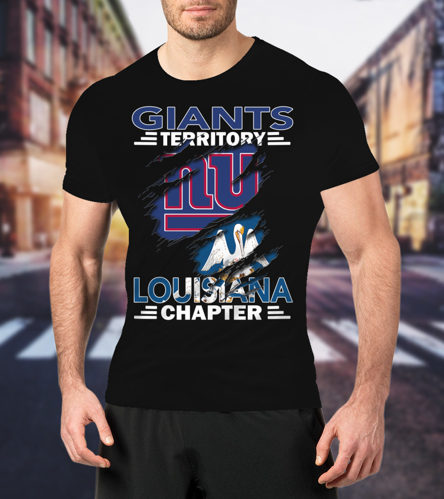 Giants Territory Louisiana Chapter Ny Logo Pelican T-Shirt