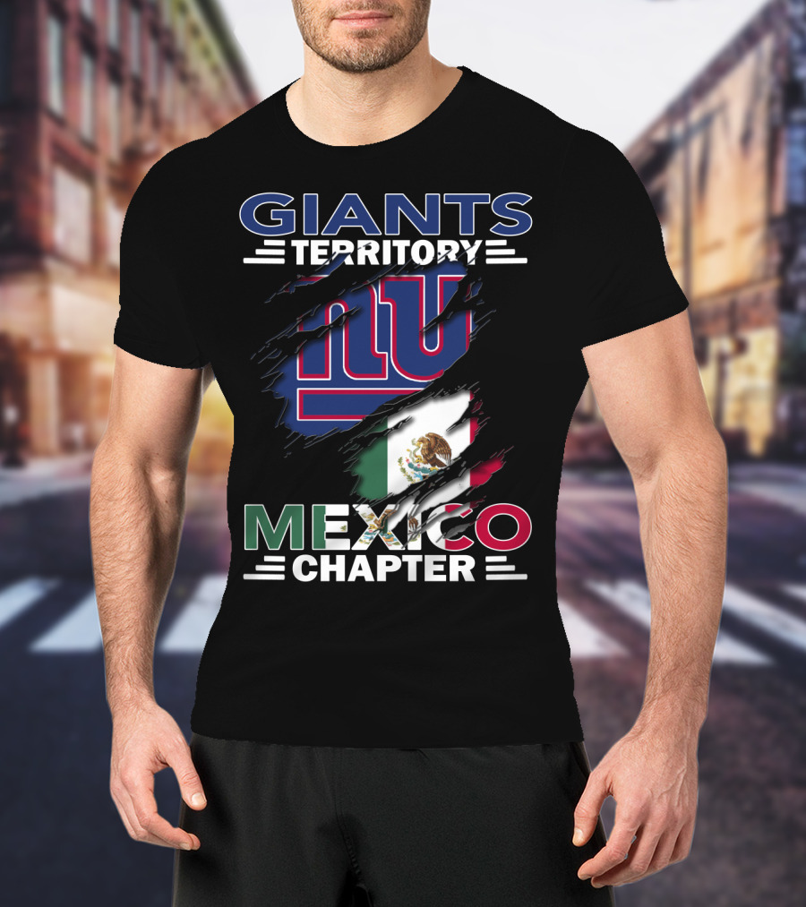 Giants Territory NY Logo Mexico Chapter Flag T-Shirt