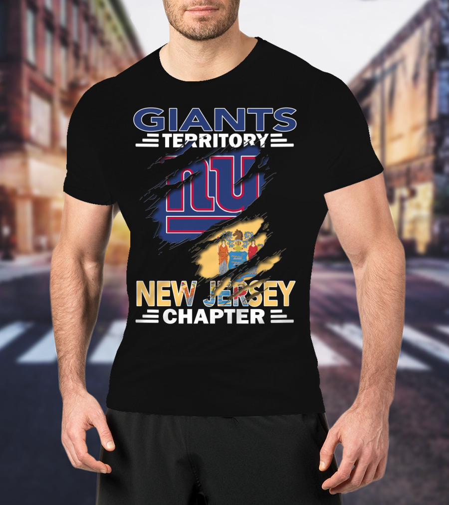 Giants Territory New Jersey Chapter NY Logo With State Flag T-Shirt