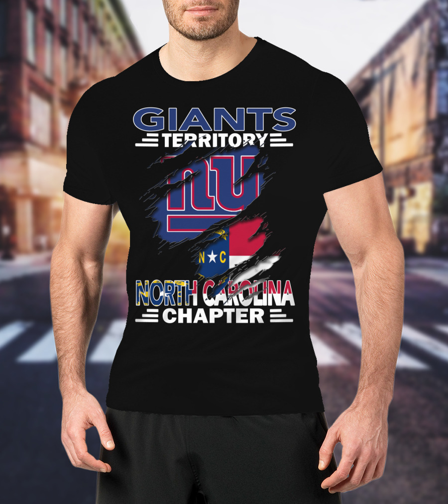 Giants Territory North Carolina Chapter NY Giants Logo North Carolina Flag T-Shirt
