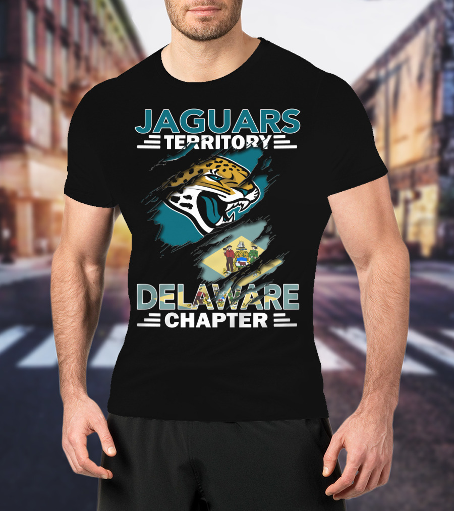 Jaguars Territory Delaware Chapter Logo With State Flag T-Shirt
