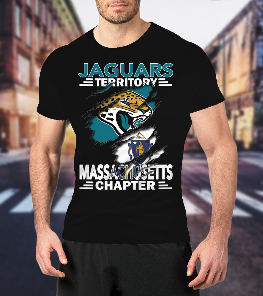 Jaguars Territory Massachusetts Chapter Jaguars Logo With Massachusetts Flag T-Shirt
