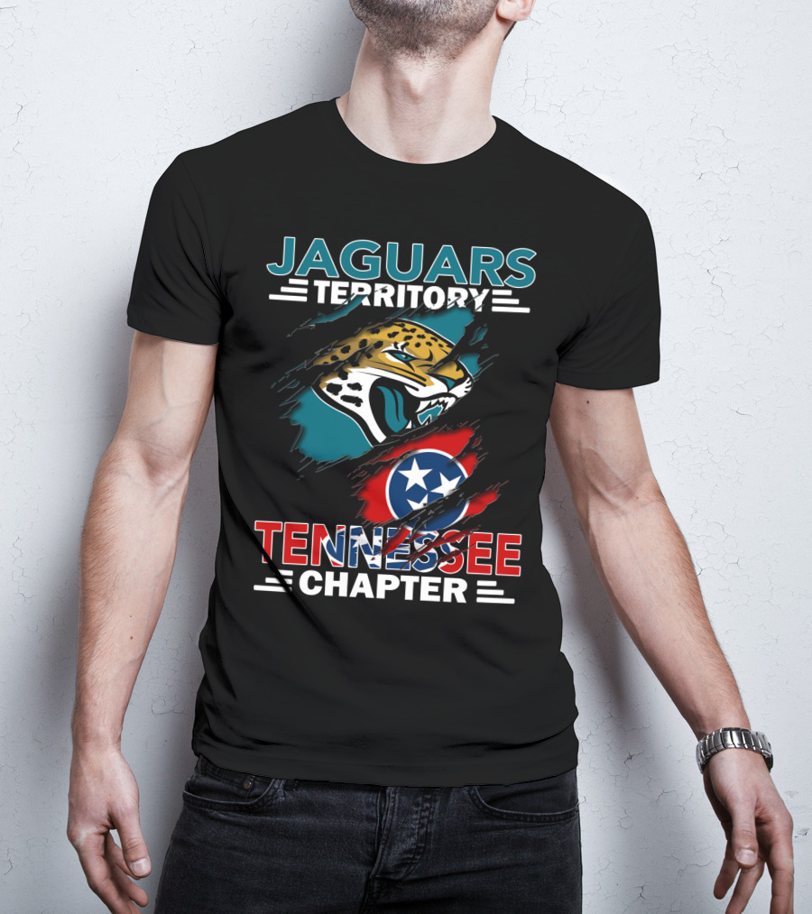 Jaguars Territory Tennessee Chapter Logo With Jaguar And Tennessee Flag T-Shirt