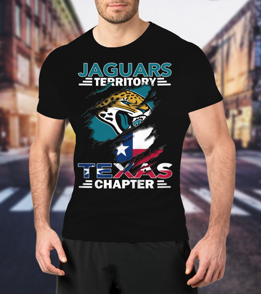 Jaguars Territory Texas Chapter With Texas Flag And Jaguar T-Shirt