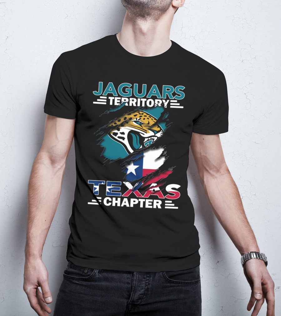 Jaguars Territory Texas Chapter With Texas Flag And Jaguar T-Shirt