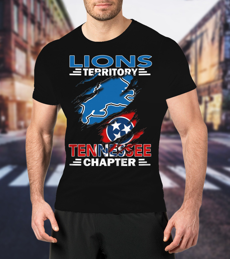 Lions Territory Tennessee Chapter Rip Through State Flag T-Shirt