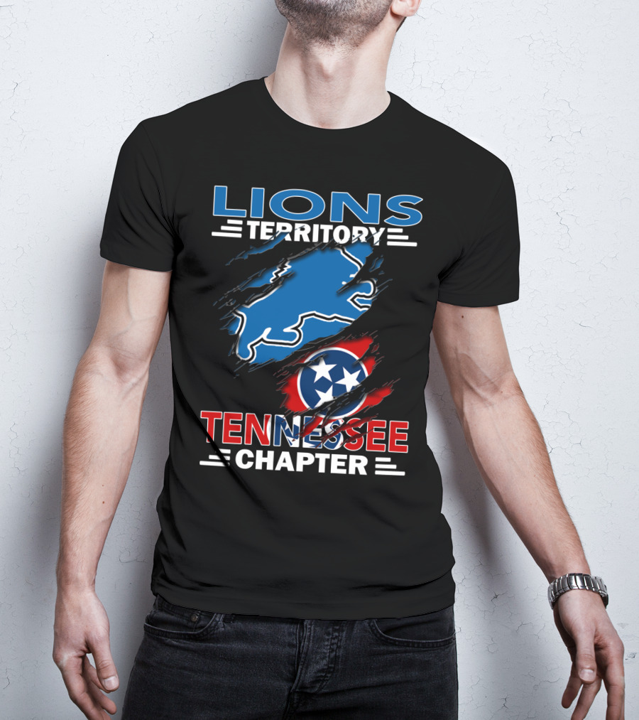 Lions Territory Tennessee Chapter Rip Through State Flag T-Shirt