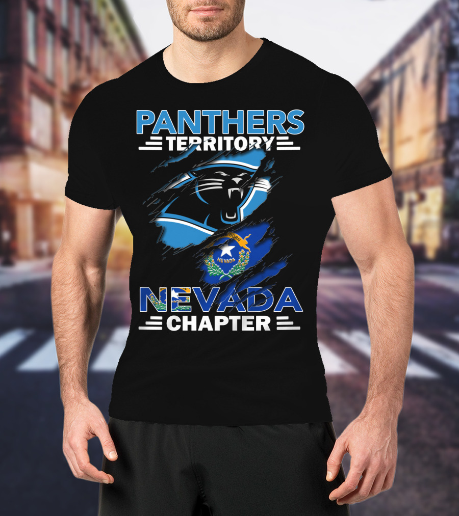 Panthers Territory Nevada Chapter Logo With Nevada State Flag T-Shirt