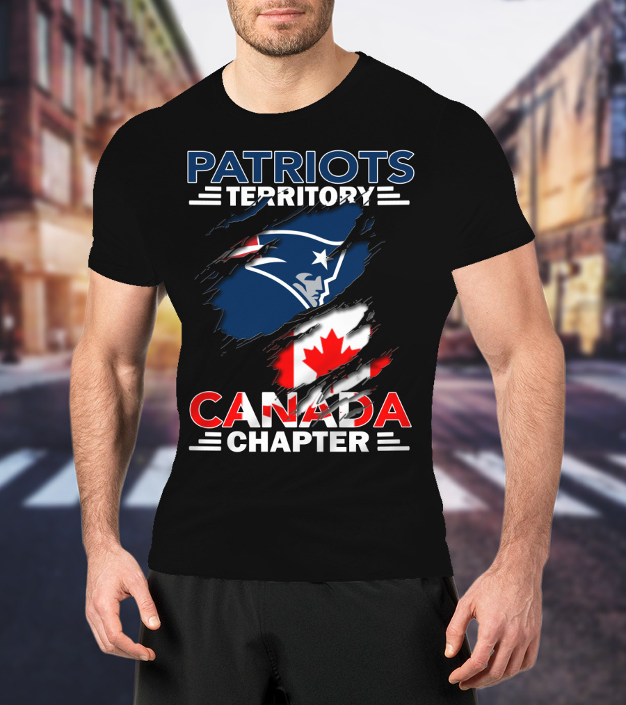 Patriots Territory Canada Chapter Maple Leaf Flag NFL T-Shirt