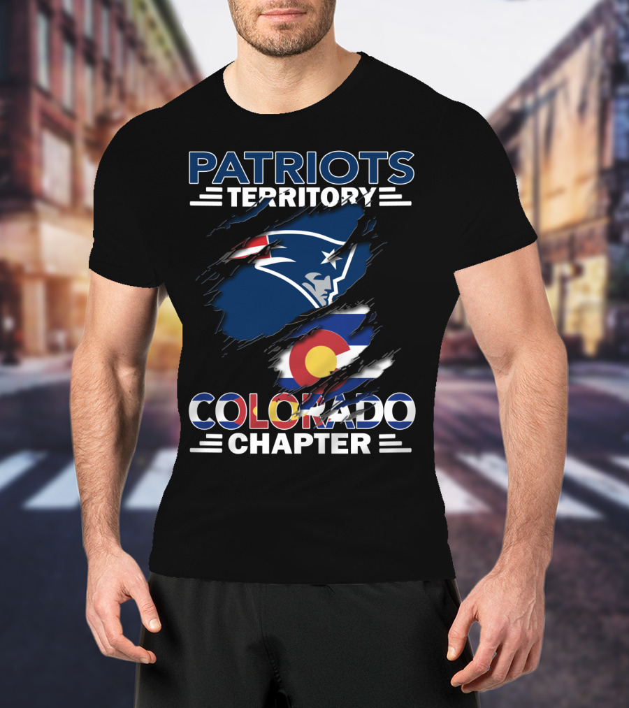 Patriots Territory Colorado Chapter New England Patriots Logo Colorado Flag T-Shirt