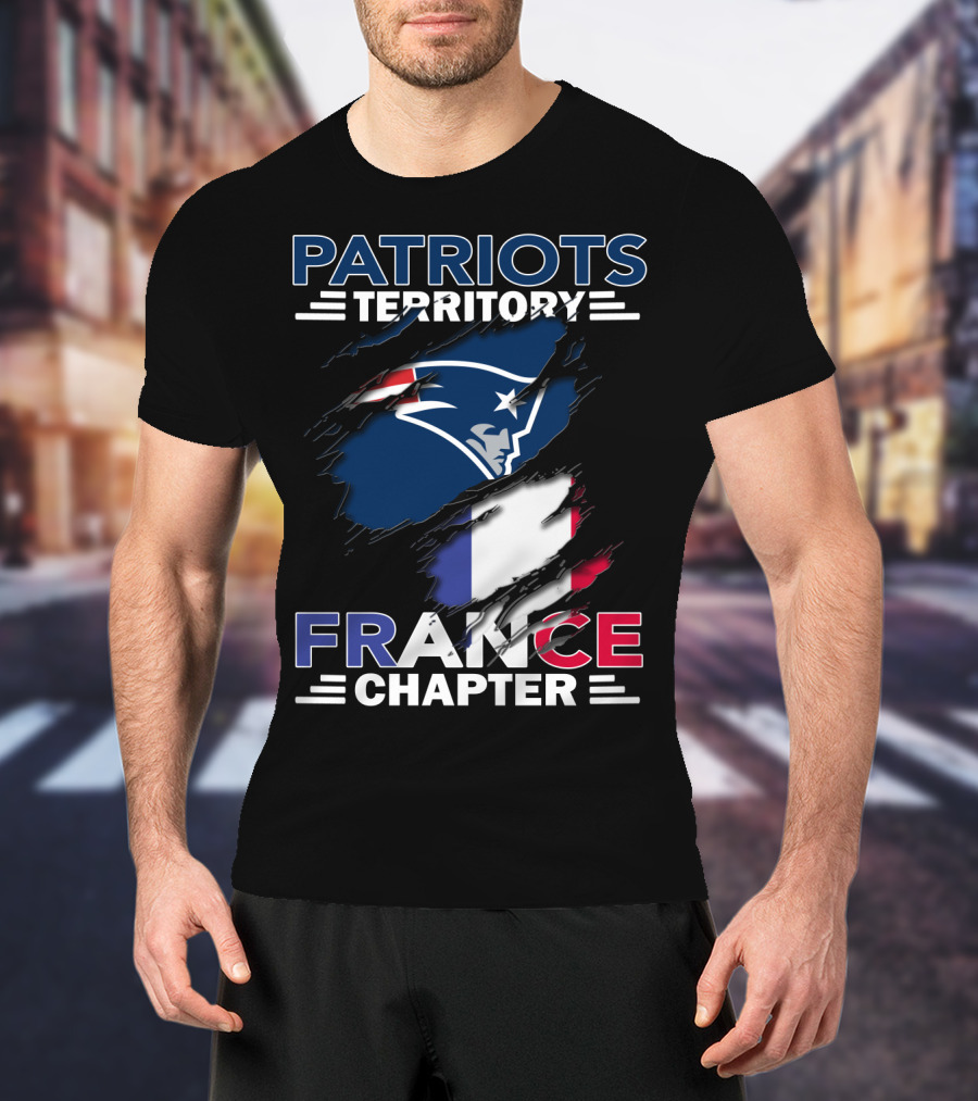 New England Patriots Territory France Chapter Flag T-Shirt