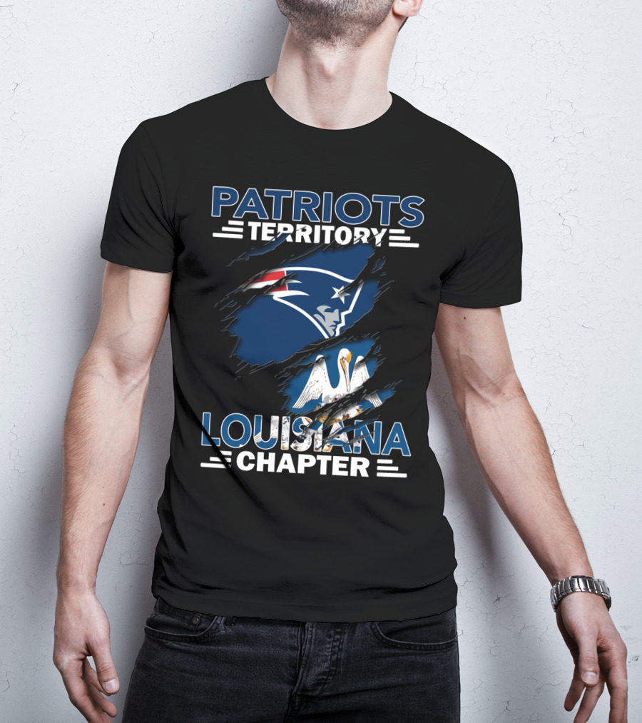 Patriots Territory Louisiana Chapter New England Patriots Louisiana State Fan Club T-Shirt