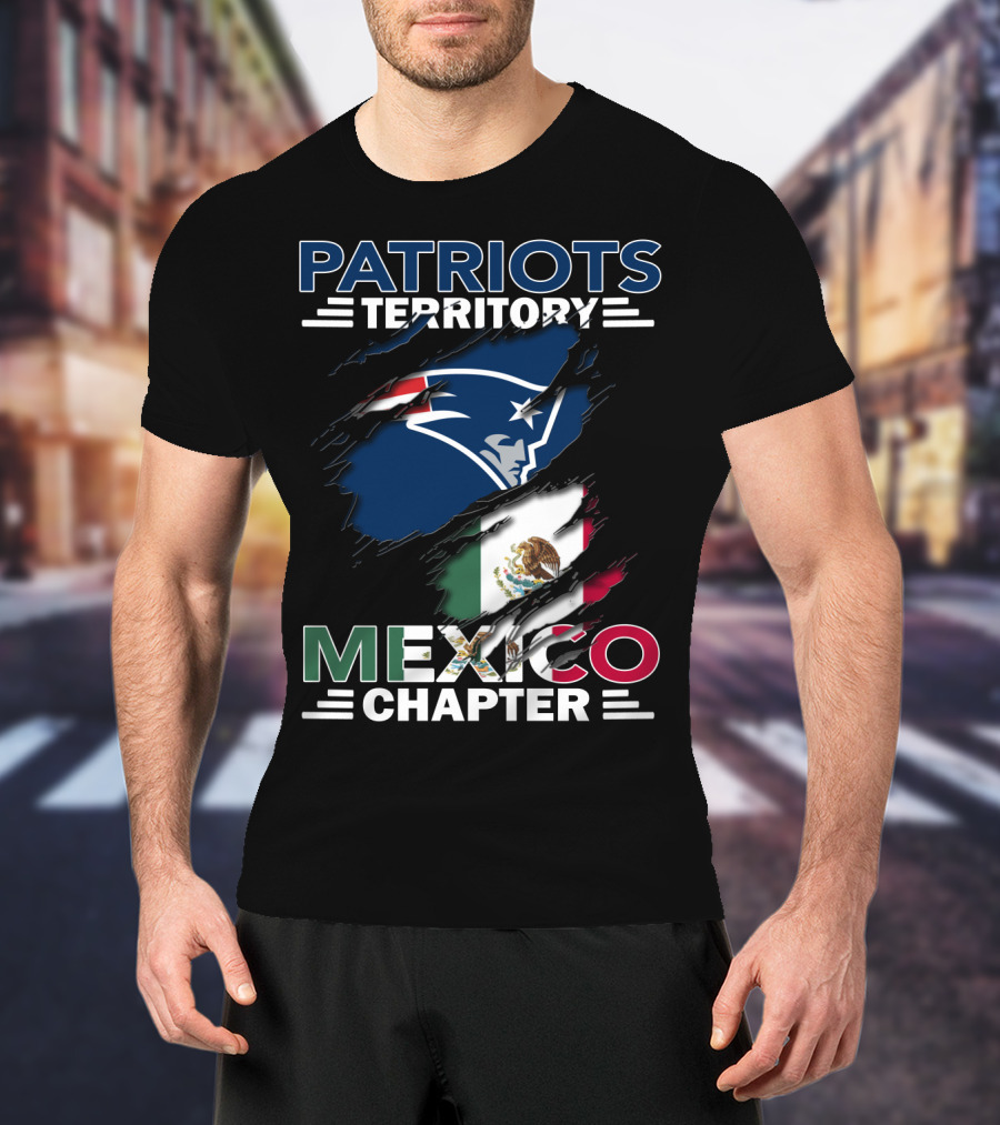 Patriots Territory Logo With Mexico Flag Chapter T-Shirt