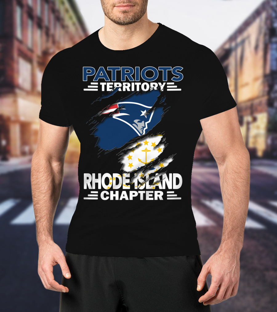 Patriots Territory Rhode Island Chapter Patriots Logo And Rhode Island Flag Elements T-Shirt