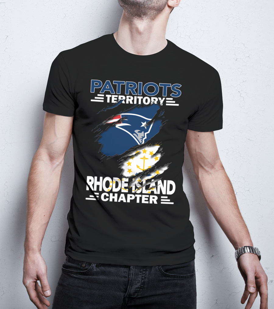 Patriots Territory Rhode Island Chapter Patriots Logo And Rhode Island Flag Elements T-Shirt