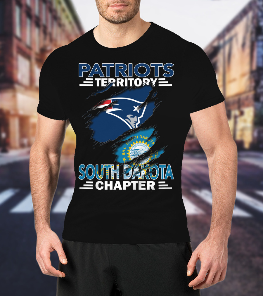 Patriots Territory South Dakota Chapter New England Patriots Logo And South Dakota Seal T-Shirt