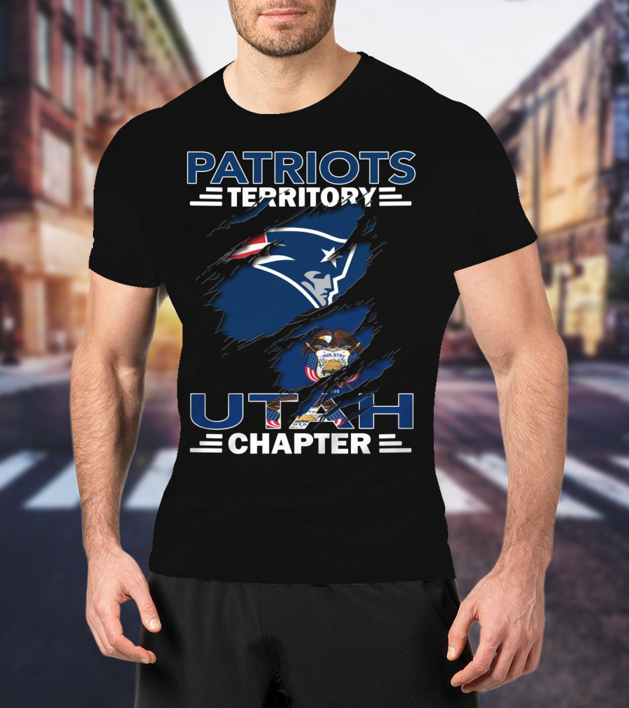 Patriots Territory Utah Chapter New England Patriots Utah State Flag T-Shirt