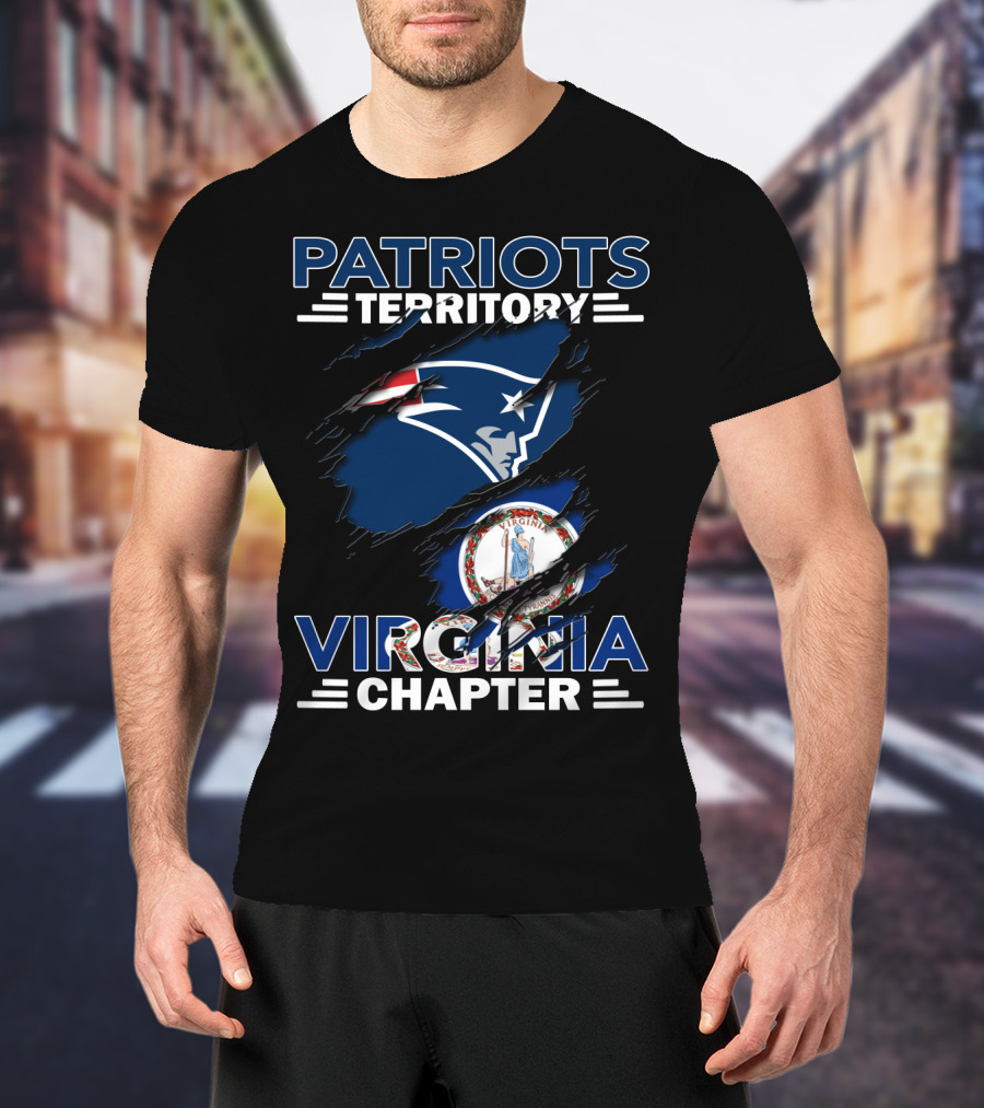 Patriots Territory Virginia Chapter New England Fan Club With Virginia State Seal T-Shirt