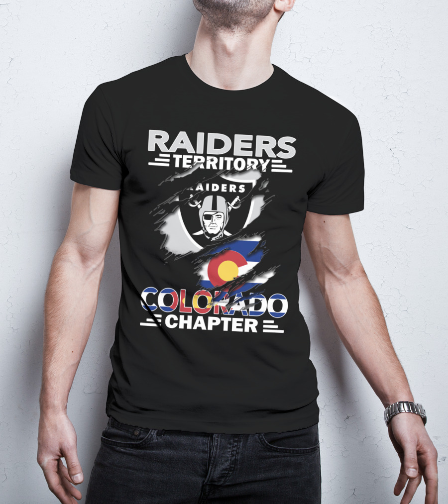 Raiders Territory Colorado Chapter Raiders Logo Colorado Flag T-Shirt