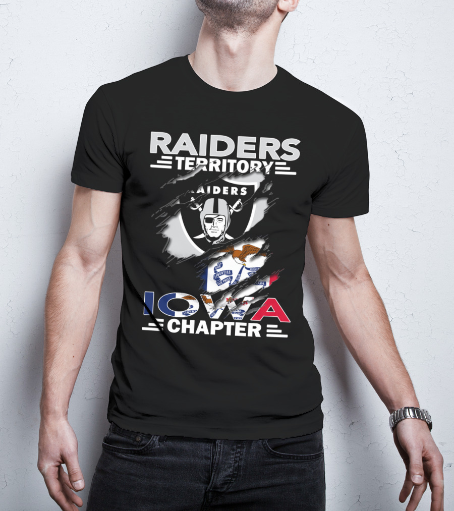 Raiders Territory Iowa Chapter Emblem With State Flag Elements T-Shirt
