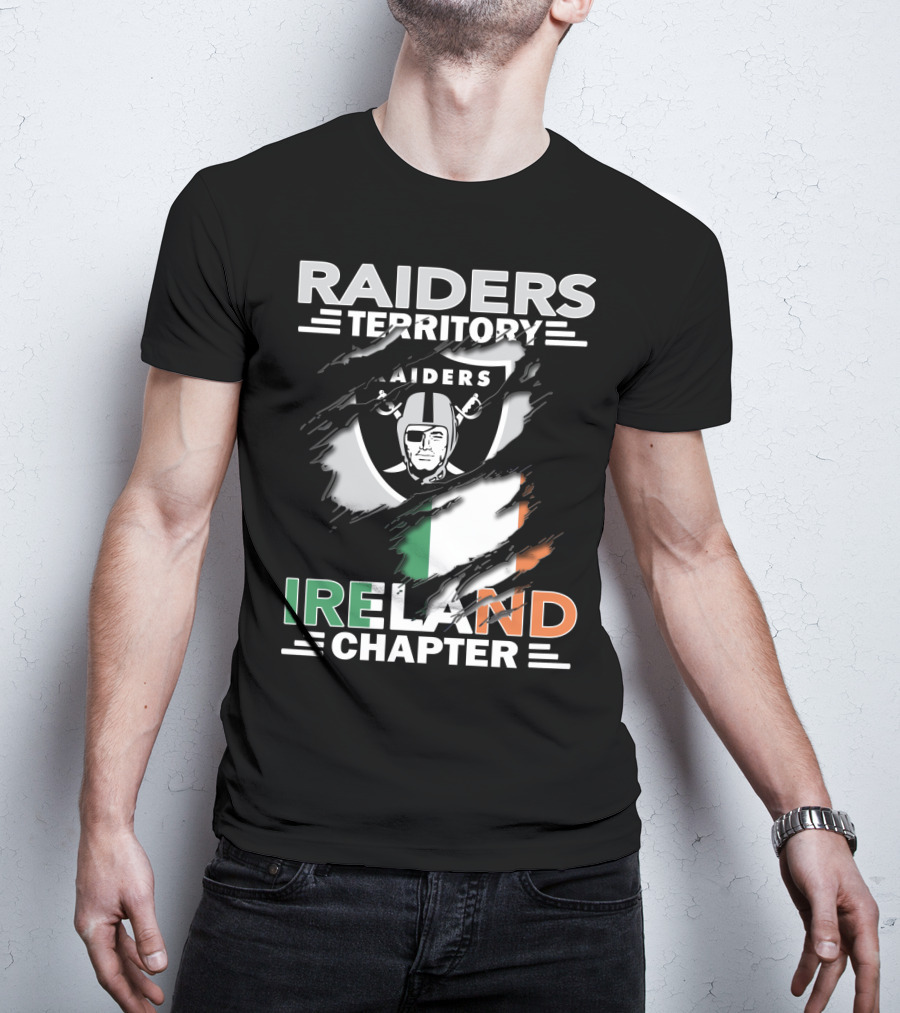 Raiders Territory Ireland Chapter Shield With Irish Flag T-Shirt