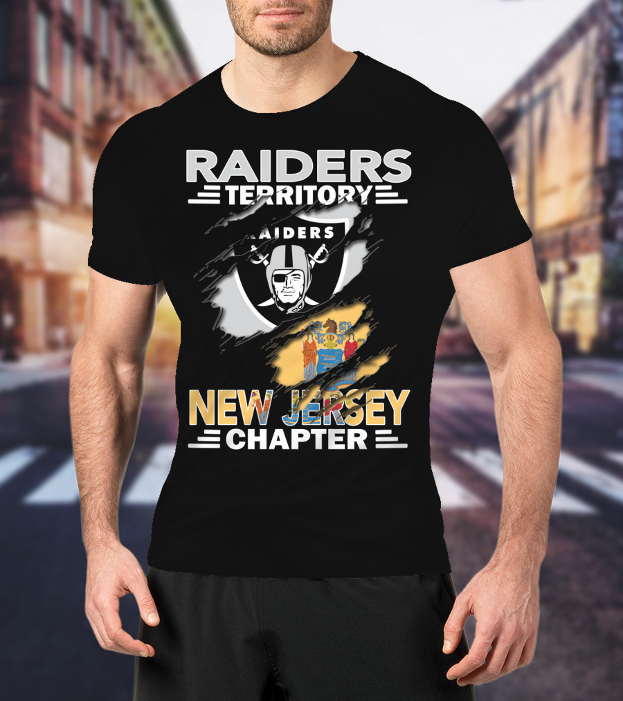 Raiders Territory New Jersey Chapter Raiders Logo New Jersey State Emblem T-Shirt