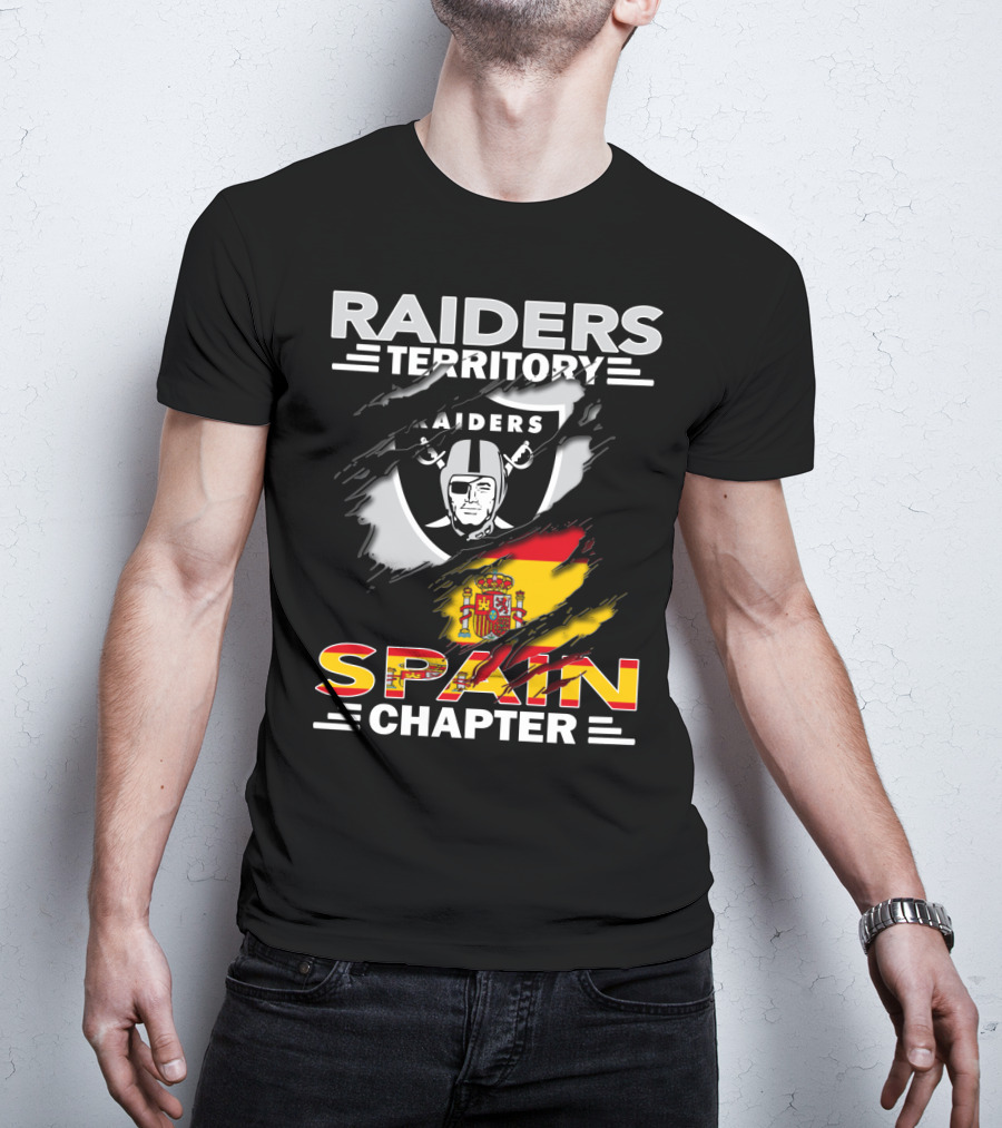 Raiders Territory Spain Chapter Flag And Shield T-Shirt