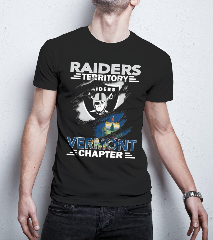 Raiders Territory Vermont Chapter Shield And Vermont Emblem T-Shirt