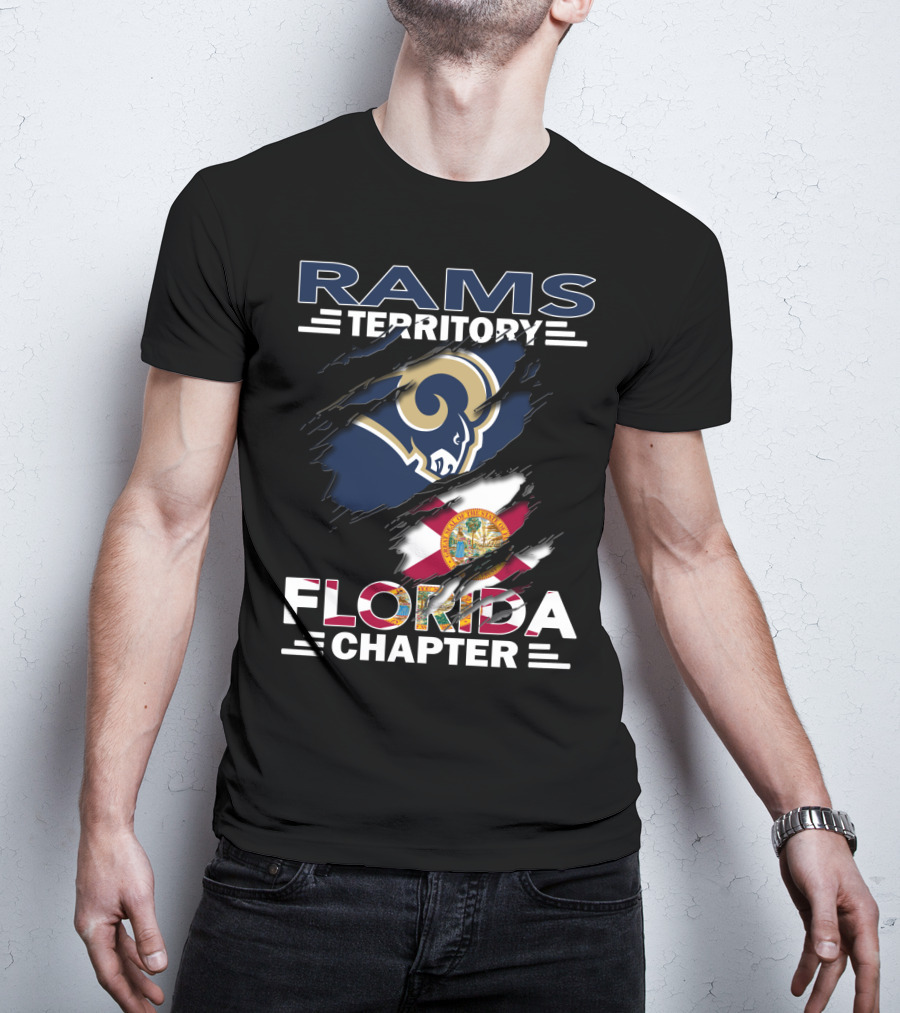 Rams Territory Florida Chapter Flag And Team Logo Fusion T-Shirt