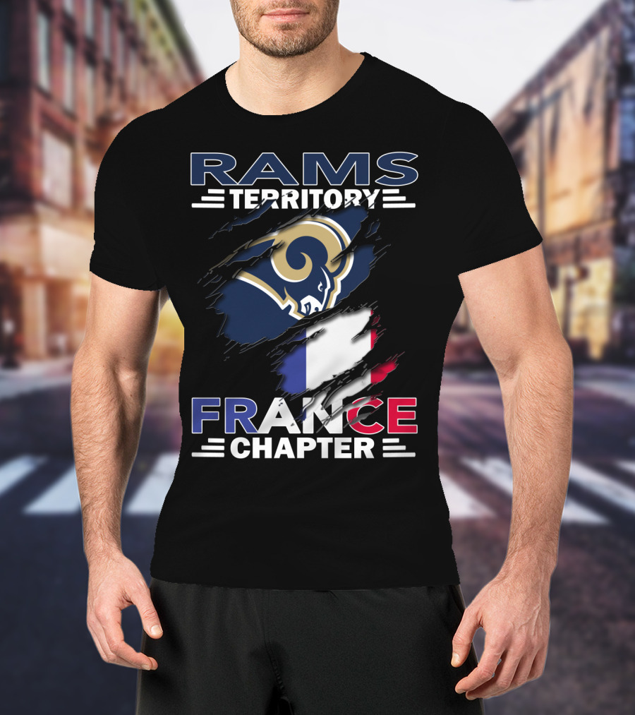 Rams Territory France Chapter French Flag And Ram T-Shirt