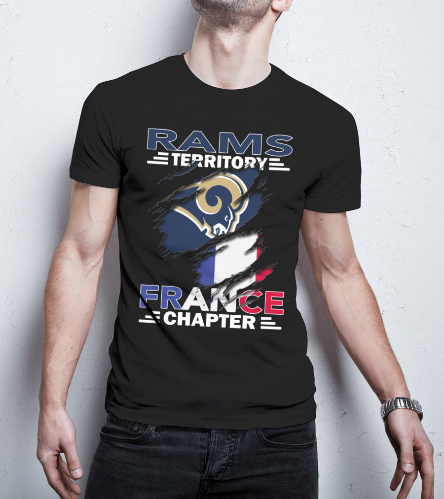 Rams Territory France Chapter French Flag And Ram T-Shirt